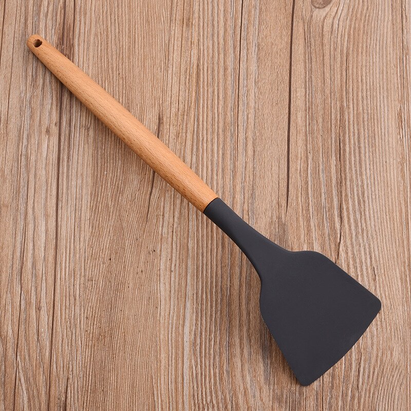 8-piece silicone kitchenware set with wooden handle nonstick silicone spatula kitchen tool silicone cooking kitchenware set