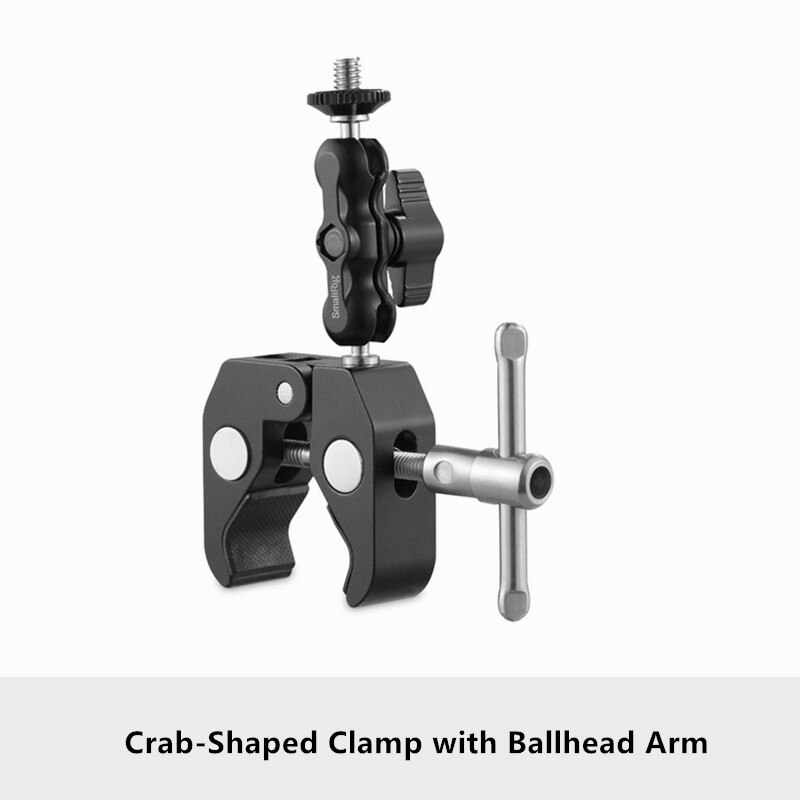 SmallRig – support de serrage à dégagement rapide avec tête de boule à vis de 1/4 pouces, adaptateur de griffe pour caméra Dslr, Cage/lumière/crochets-1124: Crab-Shaped Clamp