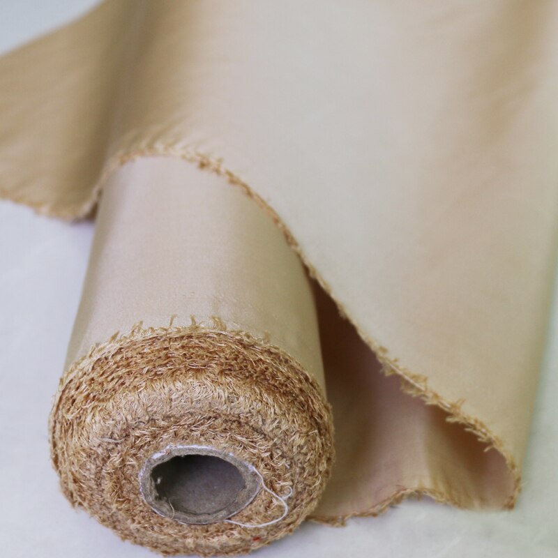 50cm*140cm Shaped Silk Wedding Dress Fabric Yarn Dyed Taffeta Champagne