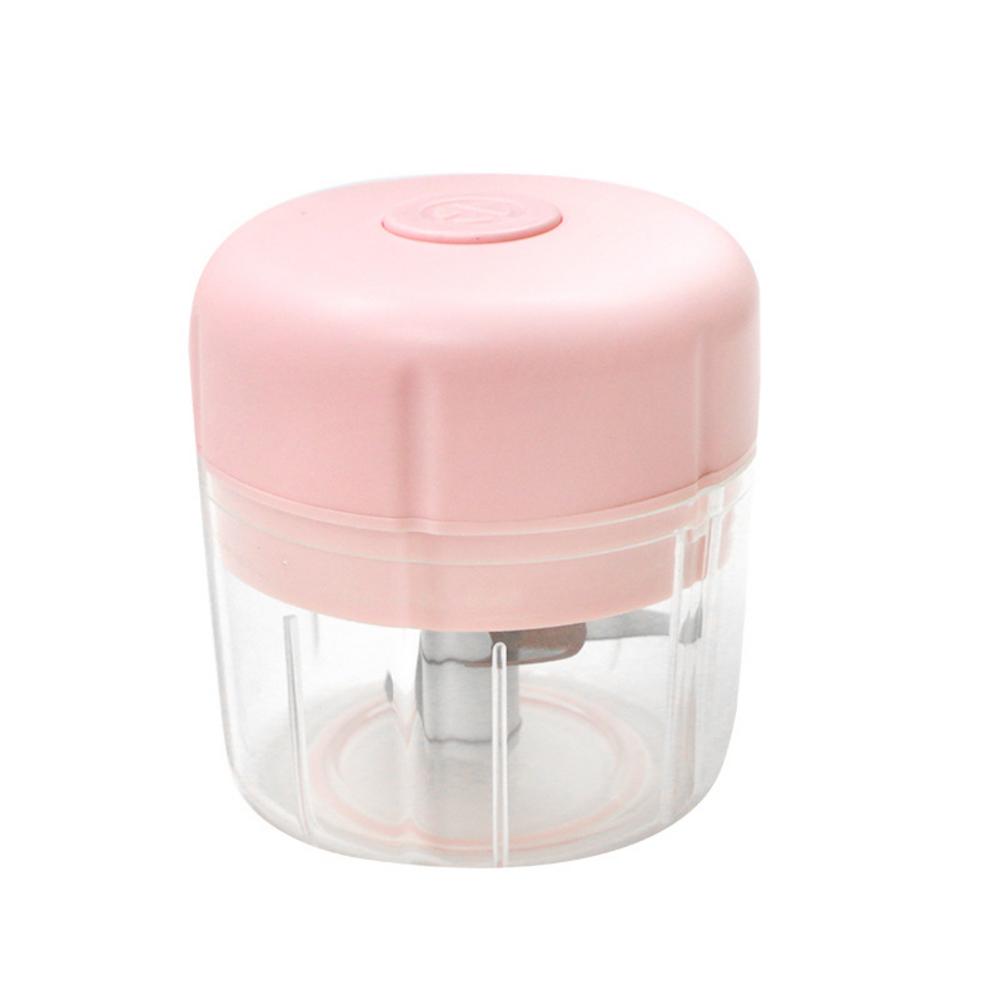 Mini Electric Food Chopper Food Cutter For Fruit Vegetables Kitchen Tool USB Meat Crusher Meat Grinder Chopper Garlic Cutter: A Pink