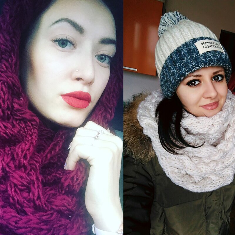 Winter Cable Ring Scarf Women Knitting Infinity Scarves Knitted Warm Neck Circle Scarf Bufandas Cuellos