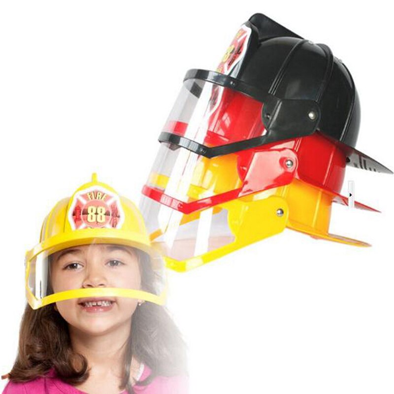 Kids Fireman Helmet Firefighter Hats Fancy Dress Accessories Kids Halloween Party Role Play Toys Yellow