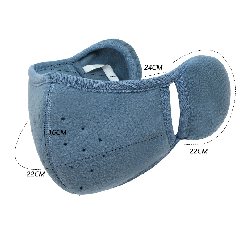 Vinter varm mask öronkåpor unisex andningsbara hål ansiktsskydd halsvärmare utomhus vindtät skidåkning cykling termisk mask öronvärmare