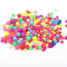 4 6 8 10mm gemengde Matte Fluorescent Acryl Neon Zaad Spacer Kralen Voor Sieraden maken Diy YKL0219