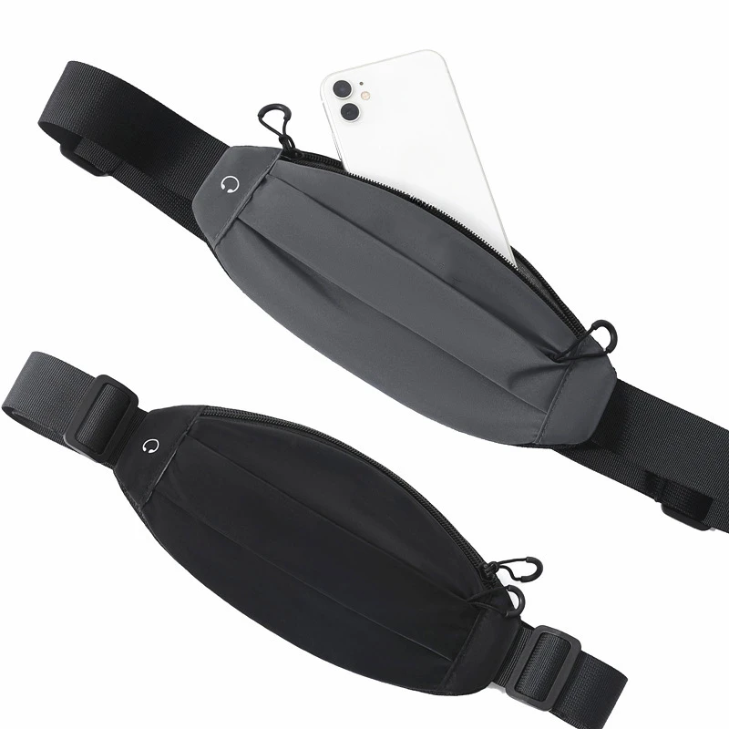 Men Women Outdoor Zipper Running Bags Invisible Close Fitting Refletive Large Capacity Waist Pack Storage Pouch For Phones Cards