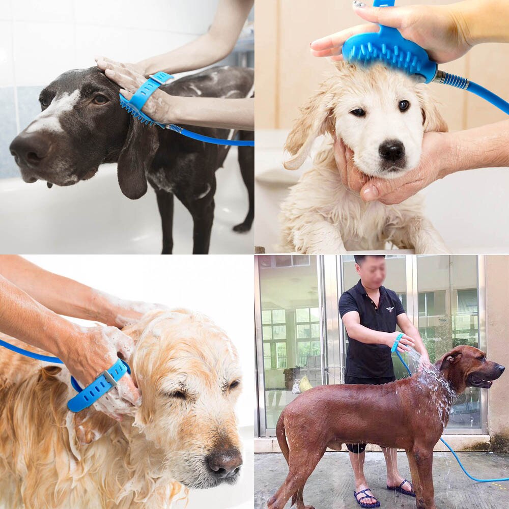 Zachte Hond Bad Douche voor Honden Dierbenodigdheden Borstel Handschoen Massager Wassen Tool Sproeiers Hond Douche Scrubber Sproeier chuveiros