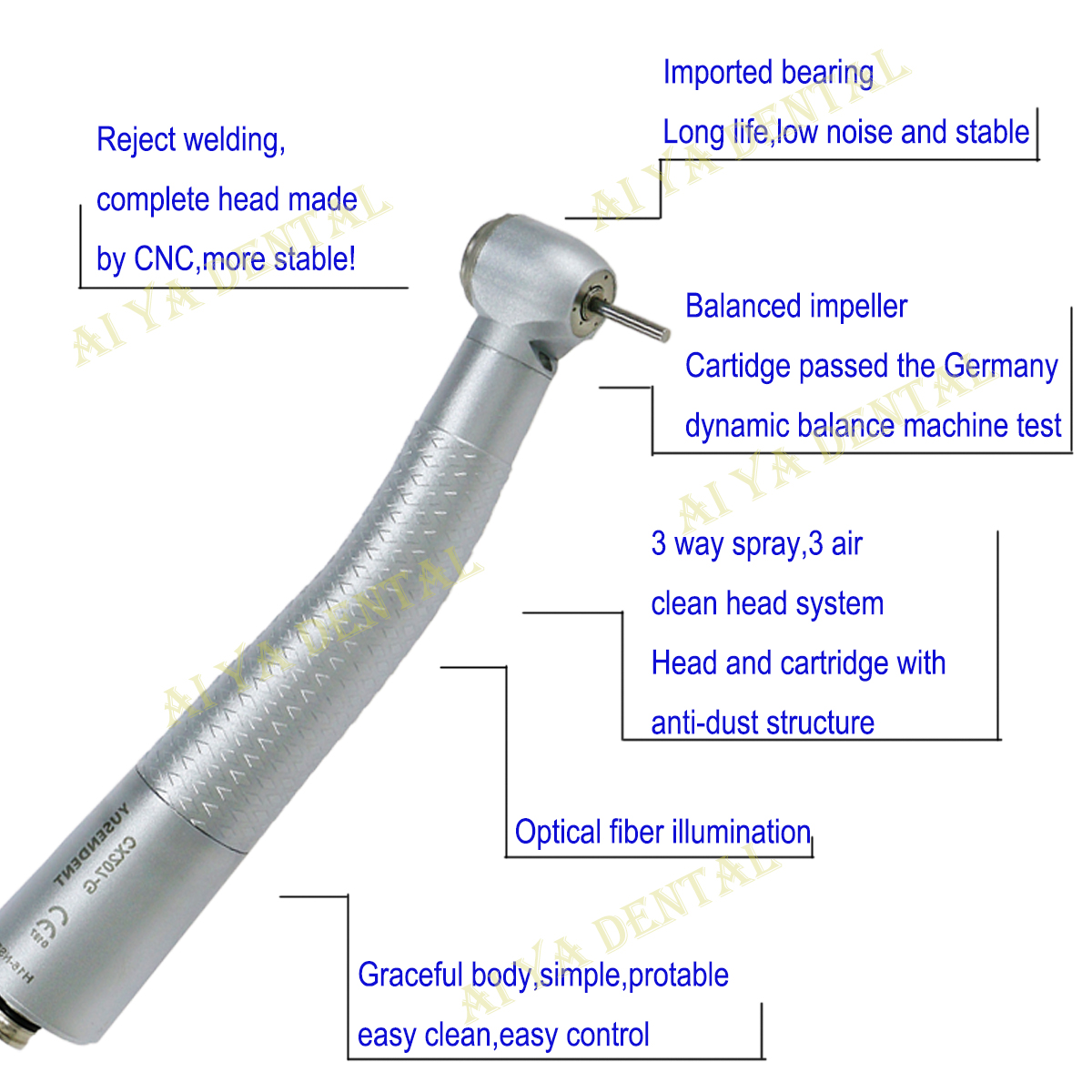 Original COXO Dental LED Fiber Optic High Speed Handpiece Air Turbine Handpiece LED Coupler Fit KaVo MULTIFLEX LUX Dental Tools