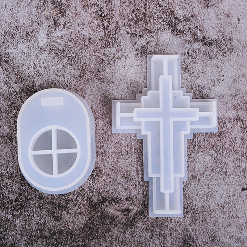 Krzyż świecznik ozdoby żywica epoksydowa formy religia świecznik dekoracje silikonowe formy DIY rzemiosło odlewania narzędzia