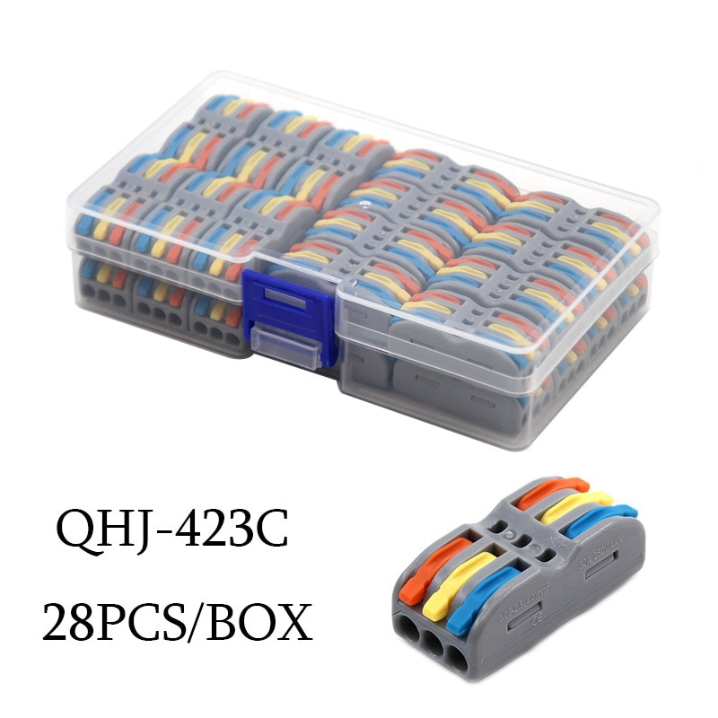 Mini Wire Electrical Connector Boxed 222 LED Strip Lighting Quick Connectors Universal Compact Conductor Push-in Terminal Blocks: Blue