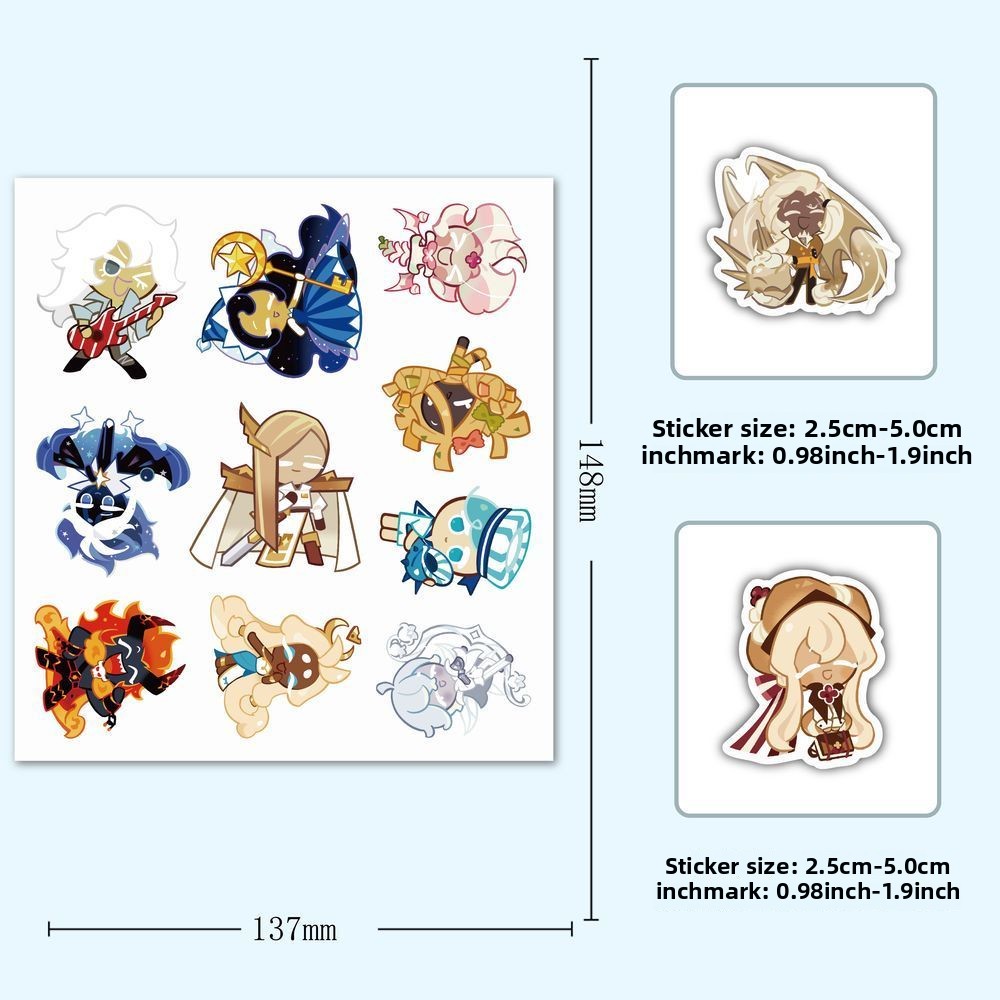 300 Stickers Collection of Cookie Run Kingdom Stickers Cute DIY Diary Laptop Skateboard Graffiti Decals decoration materials