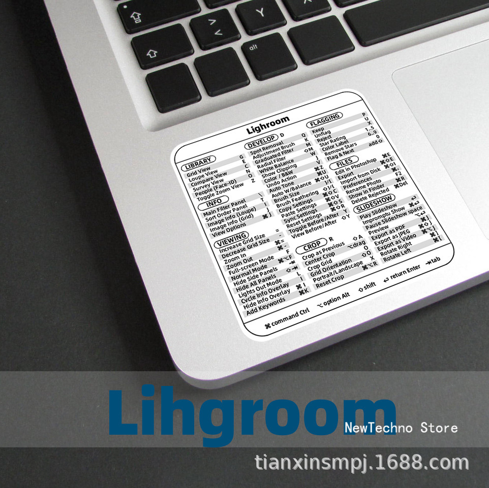 Keyboard Shortcut Stickers for Word Excel Windows/MAC/OS Letter Graphic Laptop Protective Sticker: Yellow