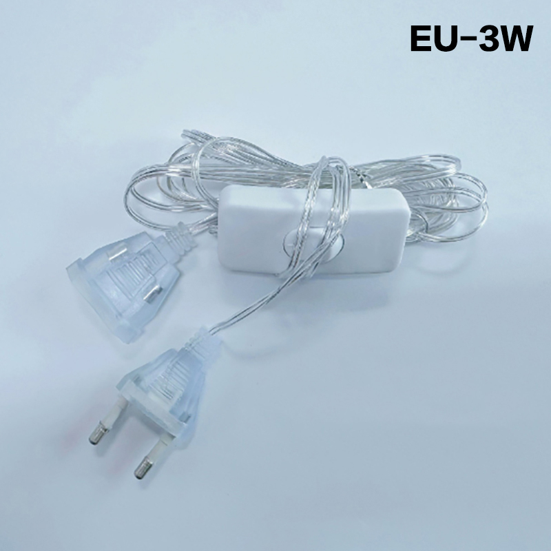 3M/5M EU US Plug Extender Wire Light String Extension Cable Standard Power Extension Cord For Christmas LED String Light: Red