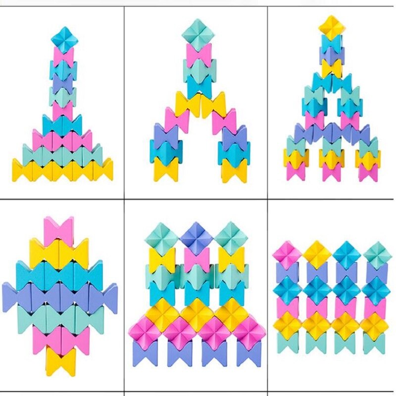 25 bloques grandes de Educación de madera para niños, juguetes apilables, pensamiento espacial para construir juguetes creativos