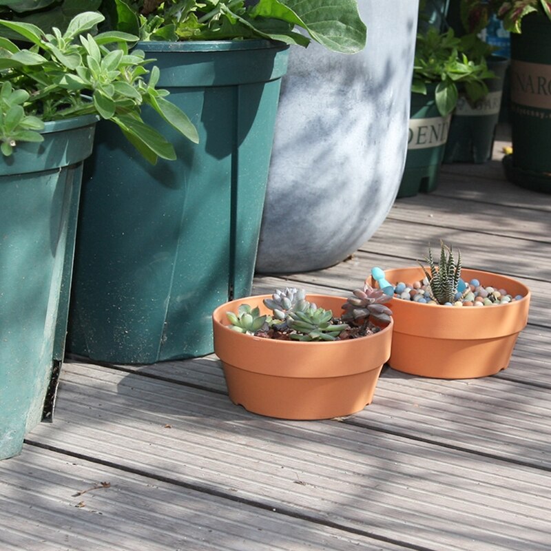 Pot Imitation terre cuite pour plantes succulentes, jardinière avec trou de Drainage, Cactus, pots bonsaï de jardin