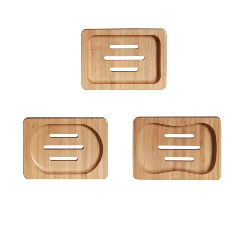 Bathroom Soap Dish Storage Box Handmade Wooden Natural Bamboo Soap Dishes Tray Holder Storage Soap Rack Plate Box Container