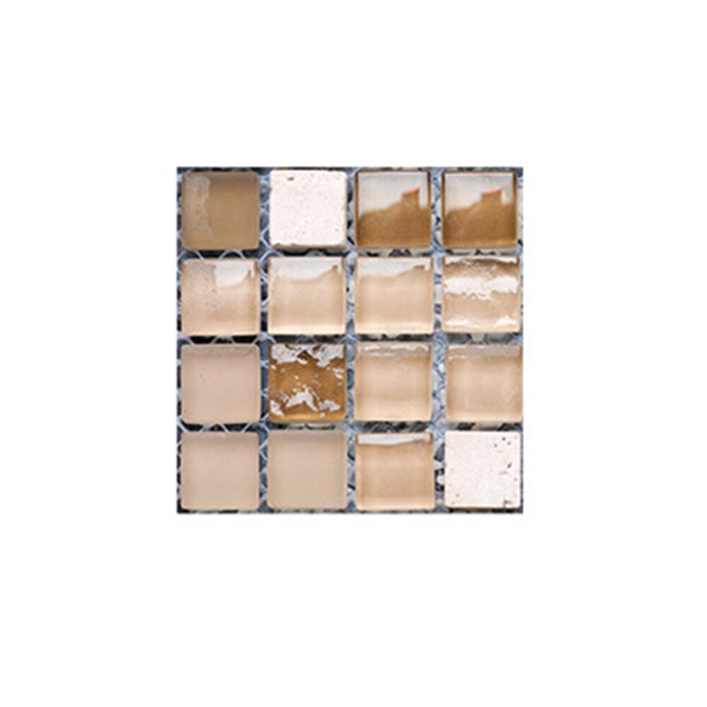 10 stk 10*10cm gør-det-selv italiensk stil mosaik vægklistermærker taljelinje køkkenklæbende badeværelse toilet vandtæt pvc vægklistermærke  #1: 8
