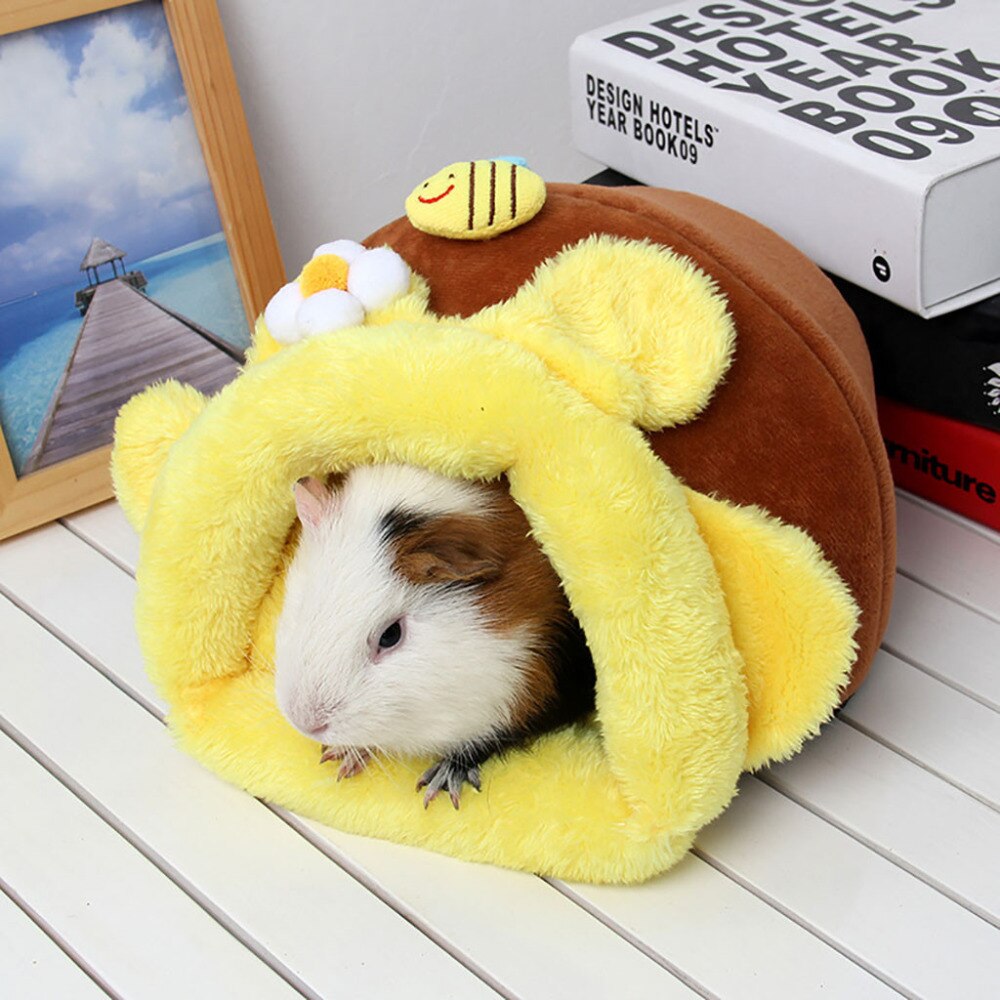 Pet Soft Warm House Bed Cave Small Animal Pet Hamster Rat Guinea Pig Hedgehog Fleece Cave Cage Nest Bed &s