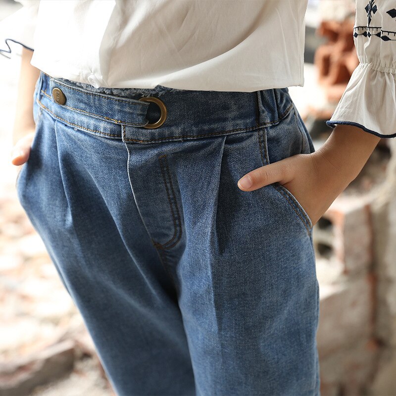 Kindermeisjes jeans harembroek jeans kleine meisjes meisjeskleding 5 6 8 10 12 14 jaar
