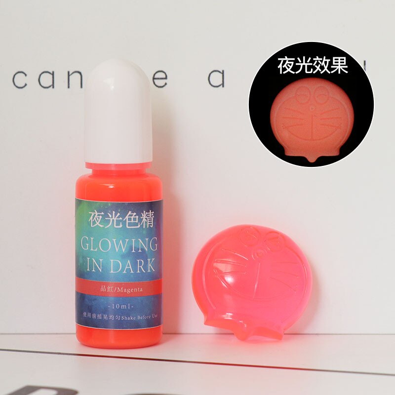 10 farver epoxy uv harpiks farvestof farve pigment glødende i mørk ab krystal lim håndlavet gør-det-selv materiale pigment til smykker ma: 12