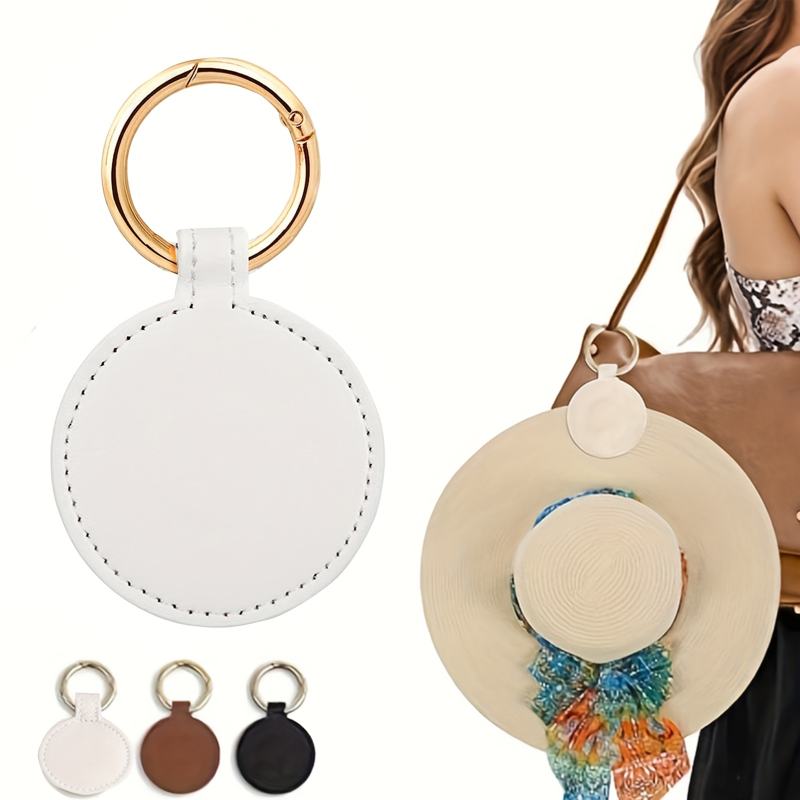 1PC Magnetic Hat Clip On Bag Hat Holder For Handbag Backpack Luggage PU Leather Hat Keeper Clip Travel Bag Accessories: Pink