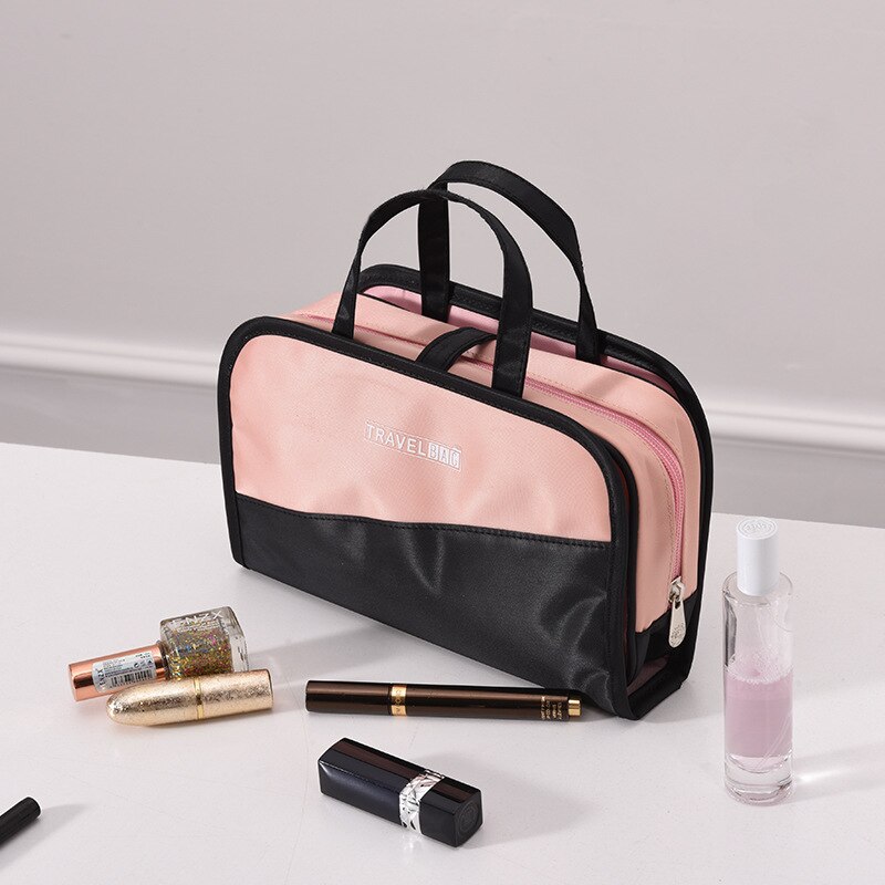 Leuke 2 In1 Cosmetische Tas Waterdichte Pvc Make Borstel Tas Vrouwen Reizen Beauty Pouch Make Up Organizer Make Gevallen Schoonheid tassen