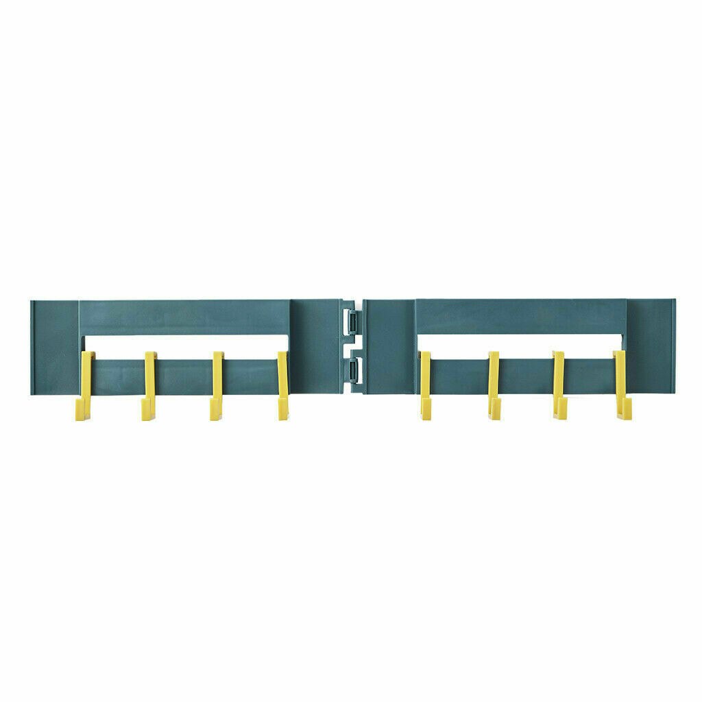 Gancho de esquina plegable de 6 filas ganchos cocina cuarto de baño sin perforaciones ganchos: Azul