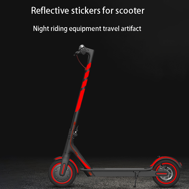 1 set reflektierende aufkleber für roller, komplettes aufkleber-set für xiaomi-serien-kickscooter, faltbare aufkleber