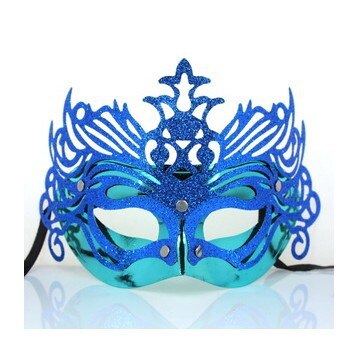 Bloemen Keizerskroon Phantom Venetiaanse Eye Masker Maskerade Vrouwen Prinses Kroon Filigraan Bruiloft Masker: Blauw