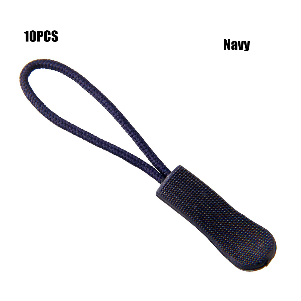 10 Pcs Zipper Pull Puller End Fit Rope Tag Fixer Zip Cord Tab Replacement Clip Broken Buckle Travel Bag Suitcase Tent Backpack: Navy