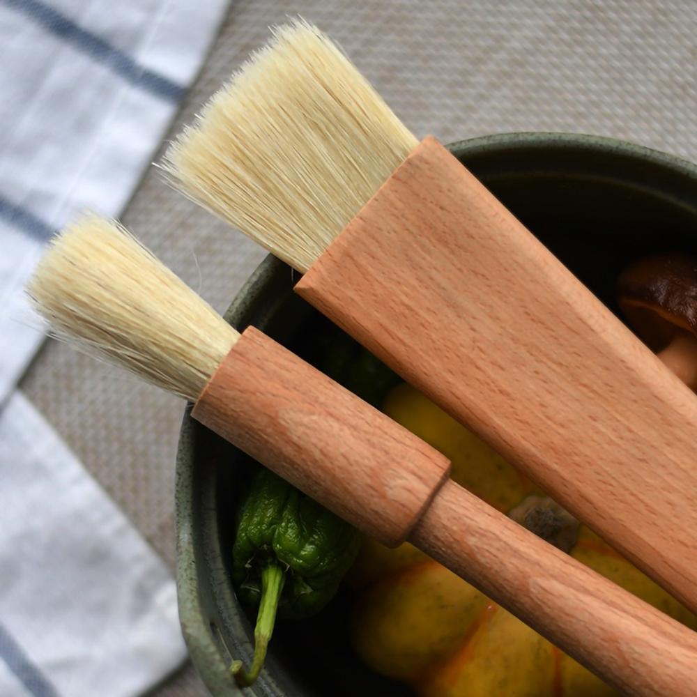 Køkkenolie børster drypningsbørste træskaft grill grill kagebørste bagning madlavningsværktøj smør honning sauce børste bagegrej