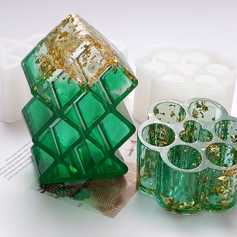 Opbergdoos voor lippenstift, diy harsmal, gedroogde bloemen van siliconen, decoratieve knutselmaterialen van epoxyhars, sieraden en cosmetica.