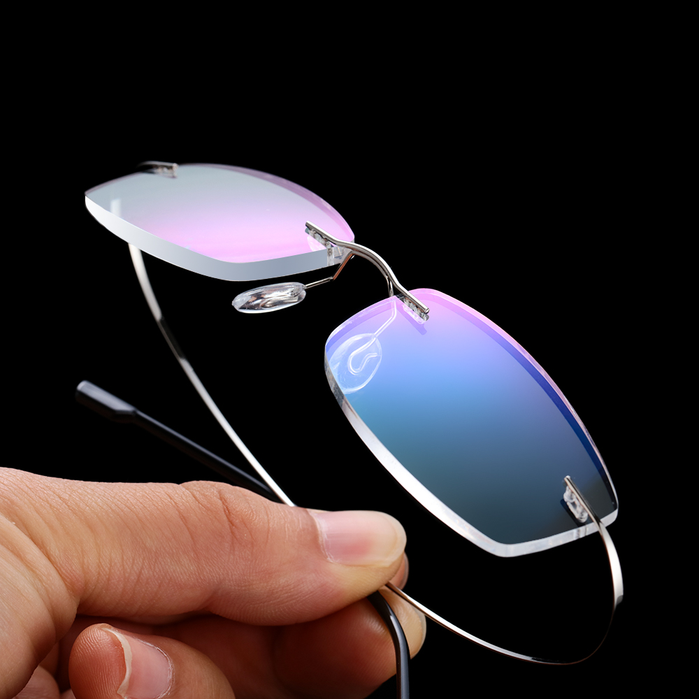 Men Women Rimless Reading Glasses Memory Titanium Clear Eyeglasses Magnetic Presbyopic Eyeglass +1.0 +1.5 +2.0 +2.5 +3.0 +3.5