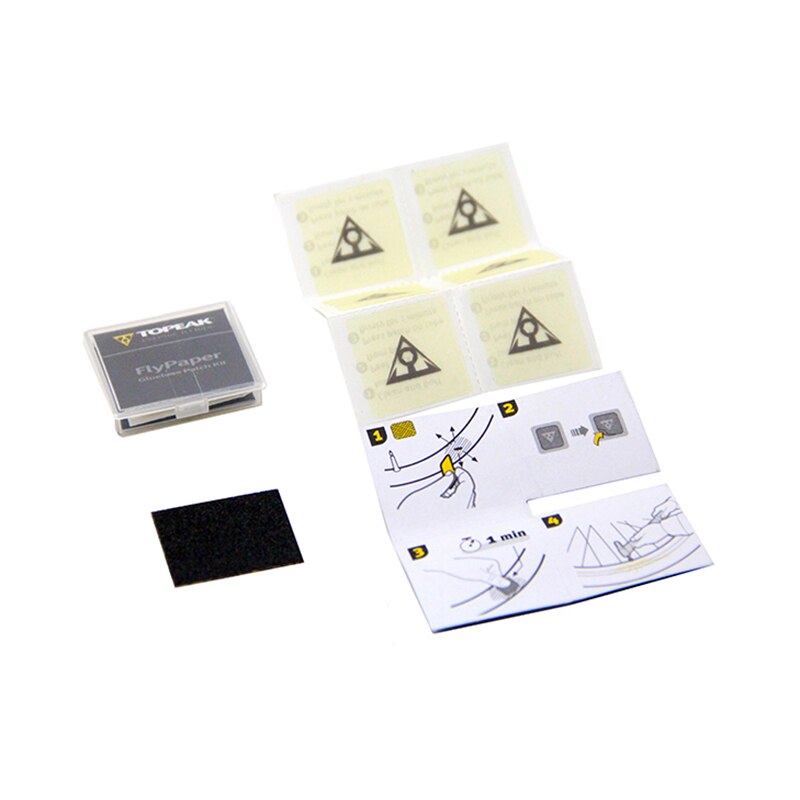 Topeak TGP01 Tire Patch Tire Repair Tools FlyPaper Glueless Patch Kit road Mountain bicycle(6 Patches &amp; 1 Abrasive Sheet)