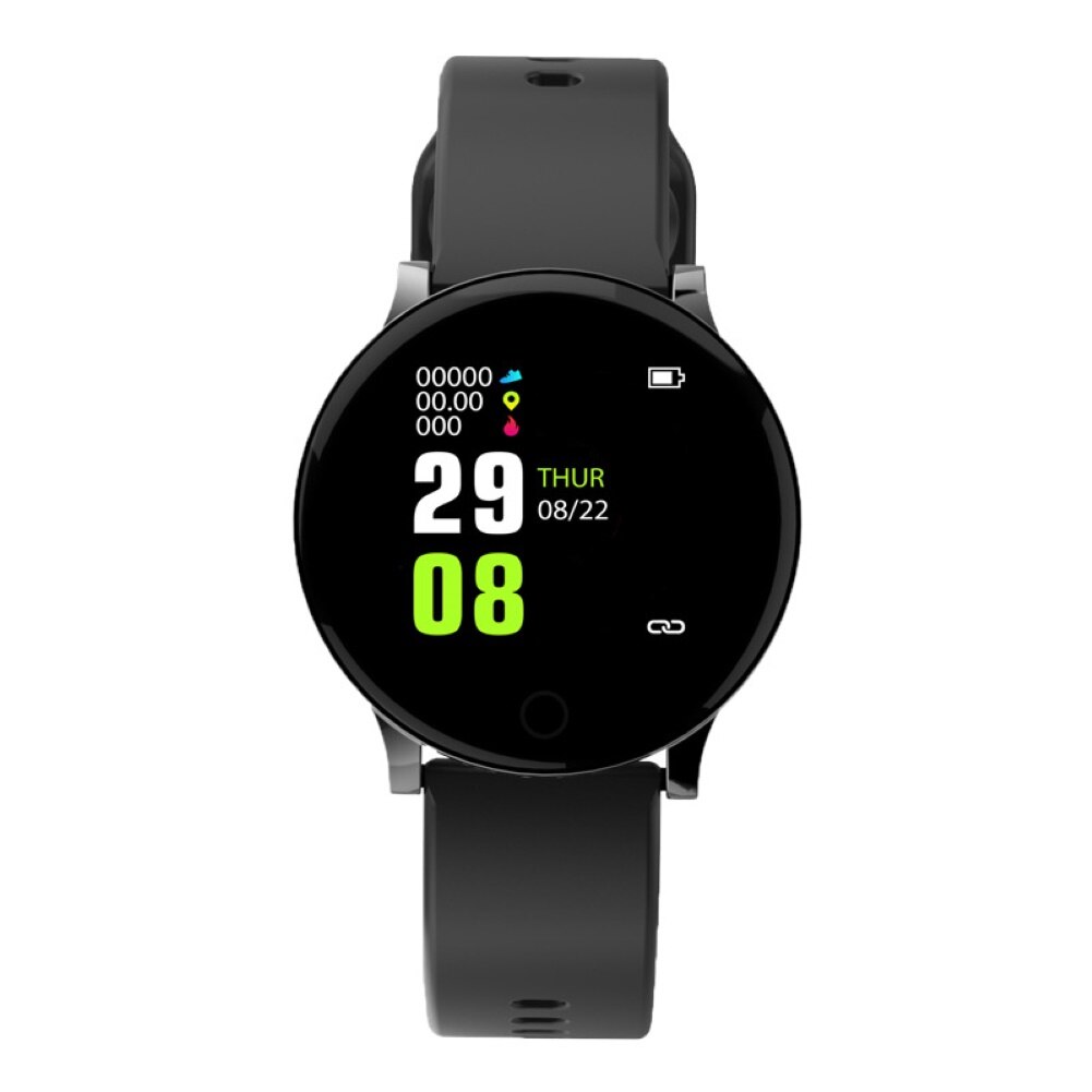 Vandtæt smartwatch mænd blodtryk kvinder sport puls fitness tracker armbånd til android ios smart watch runde: Blå