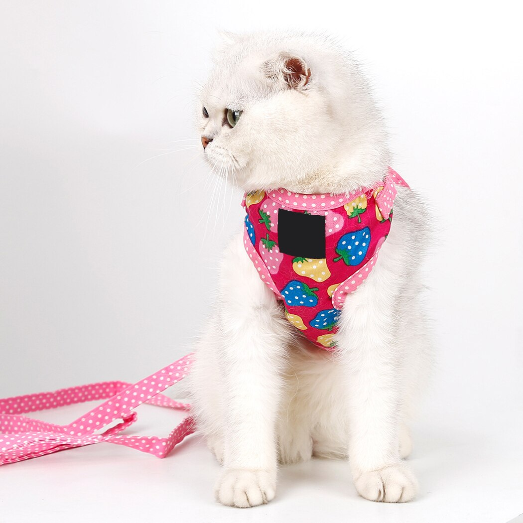 Adjustable Cat Harness Vest Walking Lead Leash Kitten Collar Cotton Harness Cat Walking Jacket For Small Cat Pet