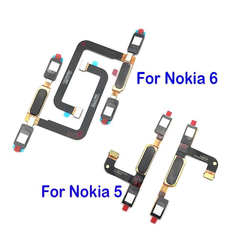 Home Button Fingerprint Sensor Button Flex Cable Ribbon For Nokia 6 / 5 Replacement Part
