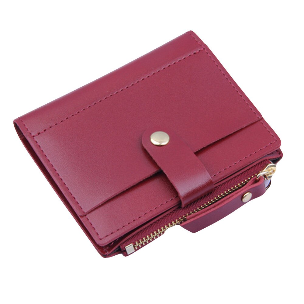 Moda feminina carteira adorável doce cor pequena moeda zíper bolsa pacote de cartão cartera mujer 2020 # t2: Wine 