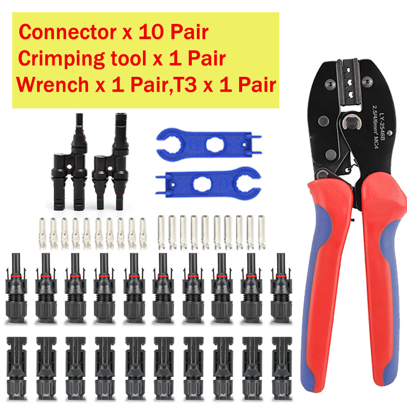 400/200/100/20 piezas conector Solar fotovoltaico 1000V 30A Kit de conectores para Panel Solar Cable PV/MC 2,5/4/6 mm2: Blanco