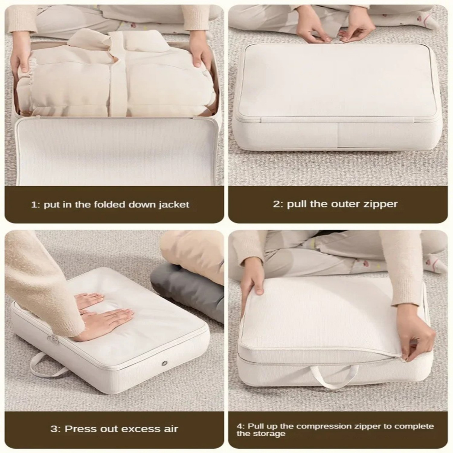 4 stks/set Compressie Verpakking Kleding Donsjack Katoenen Quilt Opslag Opvouwbare Grote Capaciteit Uitbreiding Organizer Bag