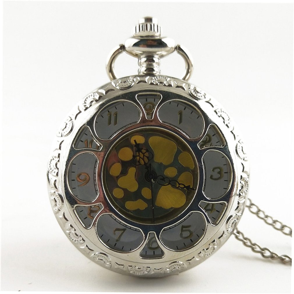 Antieke Pocket Horloges Hollow Out Bloem Unisex Vintage Transparante Retro Ketting Pocket & Fob Horloge Met Ketting Voor Mannen Vrouwen