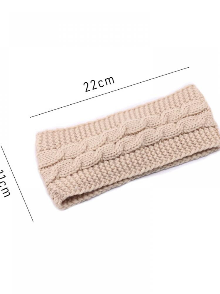 Winter new women's outdoor sports warm ear wide knitted wool headband thickening headscarf daily hair accessories ear warmer