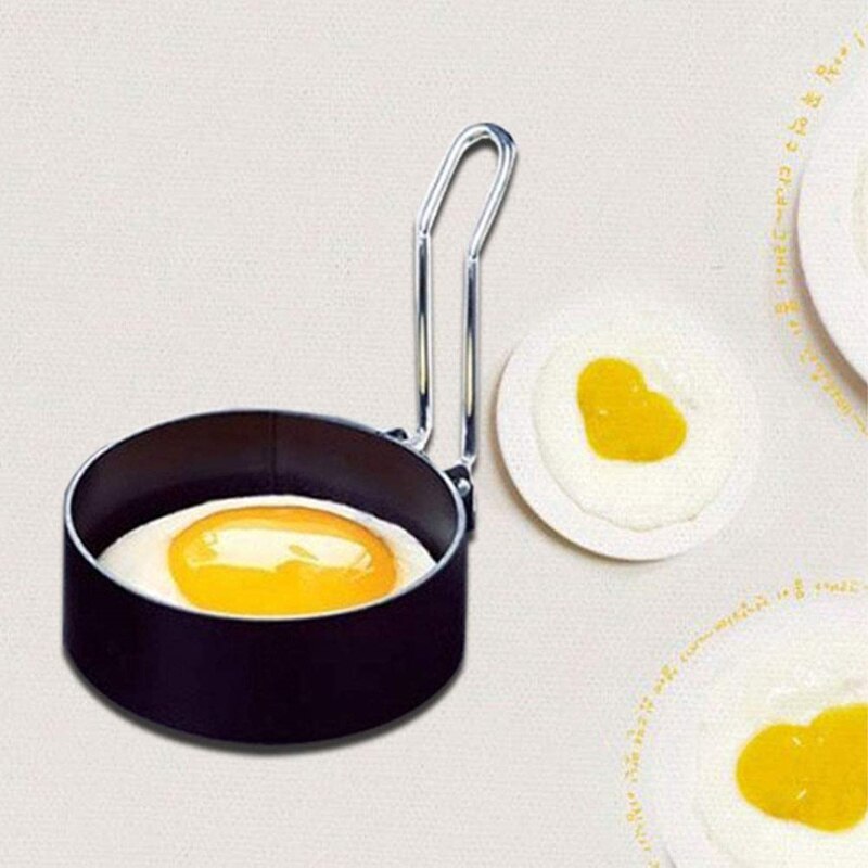 Máquina para hacer tortillas de acero inoxidable, 2 anillos de huevo antiadherentes profesionales, moldes perfectos para tortillas y bocadillos Utensilios de cocina