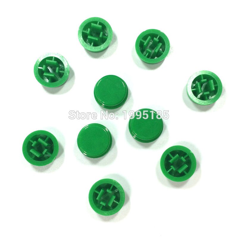 30 stks Groene Ronde Tactiele Knop Caps Voor 12*12*7.3mm Tact Schakelaars Plastic Swirch Key Cap groene Kleur