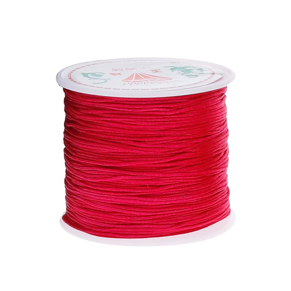 45M/Roll Handcraft Nylon Cord Thread Chinese Knot Macrame DIY Beading String Bracelet Cord Braided String: Rose Red