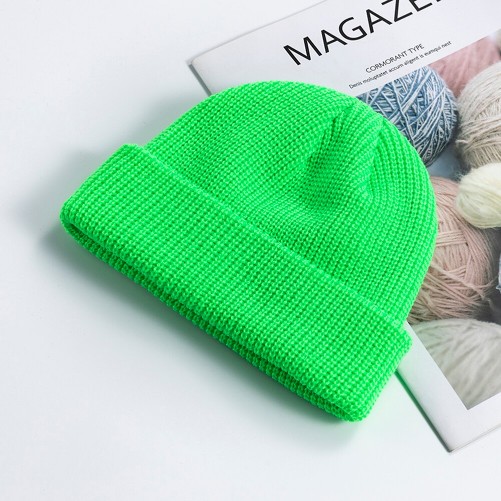 Hip Hop Beanie Knitted Hat Men Skullcap Women Winter Warm Brimless Baggy Melon Cap Cuff Docker Fisherman Beanies Hats