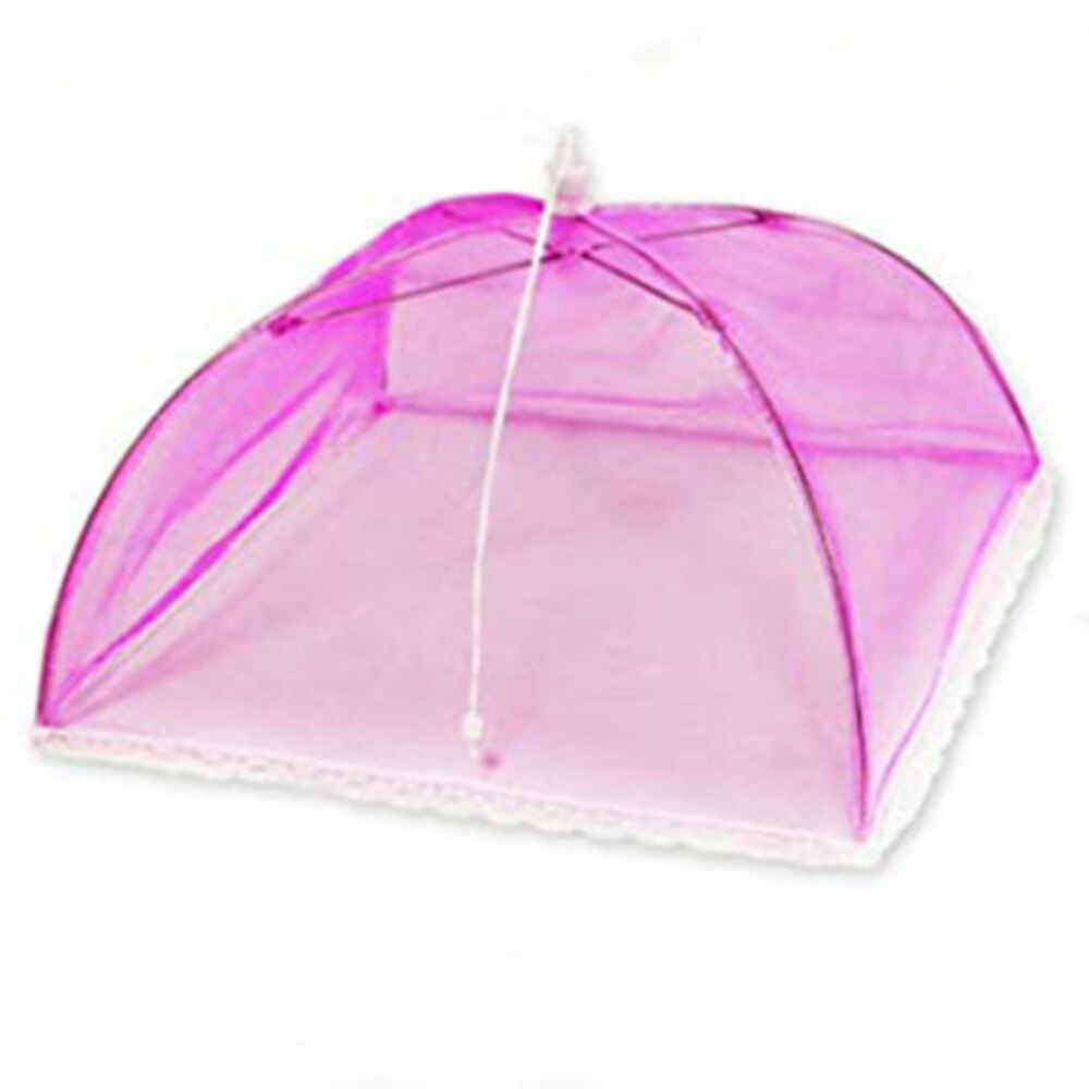 Cubiertas plegables de malla para comida, carpa antimoscas para cocina, mosquitera, paraguas, Picnic, protección para platos, accesorios de cocina, el más: rose red