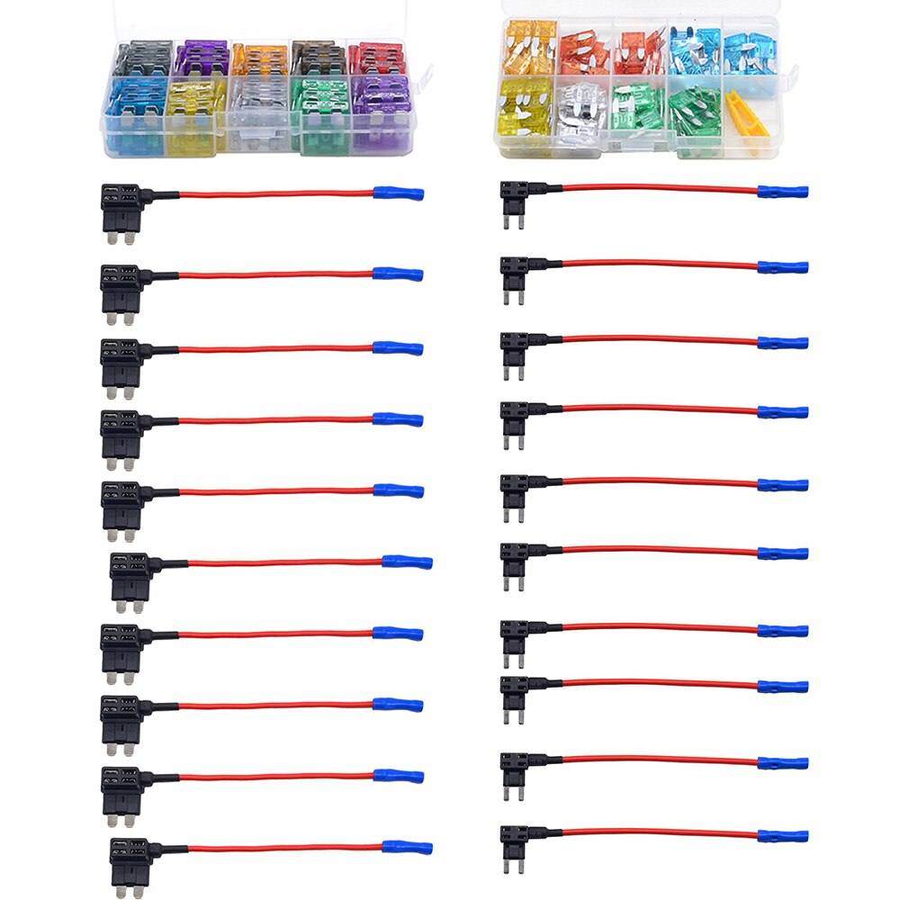 Car Auto STANDARD and MINI Blade Fuse Box Assortment with each 10pcs medium and small size fuse holders