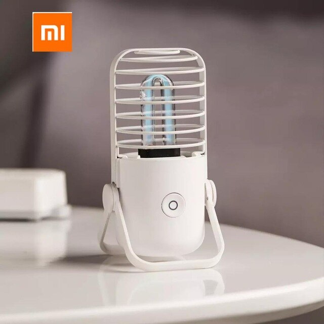 Xiaoda poratble usb uvc bakteriedödande ozon sterilisering bordslampa ultraviolett uv sterilisator ljusrör för hem badrum: Vit färg