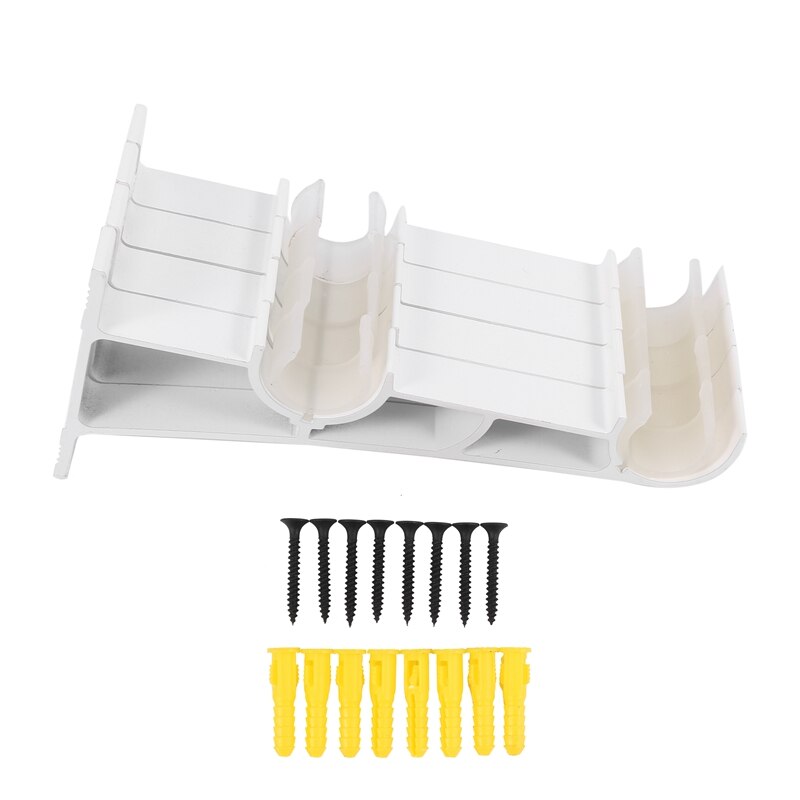 Double Curtain Rod Holders Set, Curtain Rod Brackets, Tap Right Into Window Frame Curtain Rod Hang Curtain Brackets for Window B: white