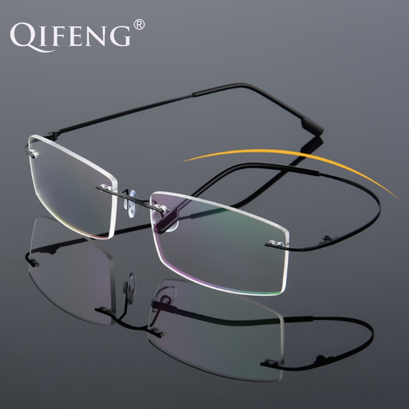 Spectacle Frame Eyeglasses Men Women Rimless Computer Optical Female Male Transparent Clear Lens Glasses Frame QF246